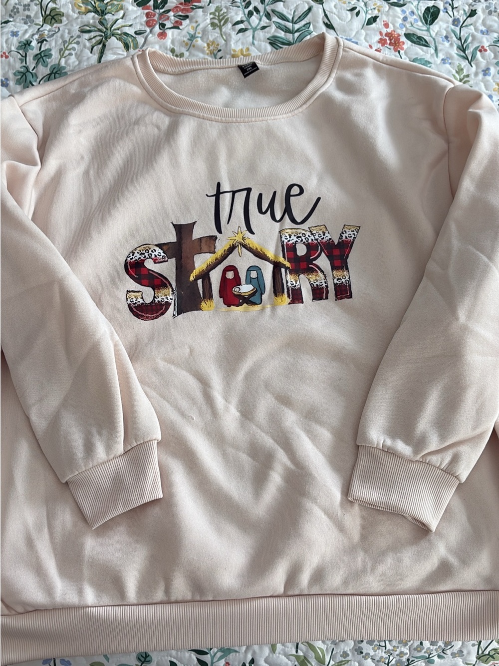 True Story Graphic Sweatshirt - Cream